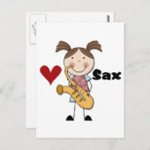 Vrouw Saxophone Player-overhemden en -cadeaus Briefkaart (Voorkant / Achterkant)