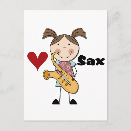 Vrouw Saxophone Player-overhemden en -cadeaus Briefkaart (Voorkant)