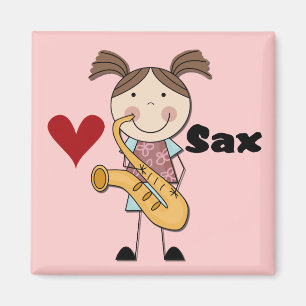 Vrouw Saxophone Player-overhemden en -cadeaus Magneet