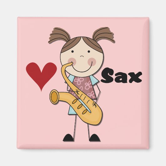 Vrouw Saxophone Player-overhemden en -cadeaus Magneet (Voorkant)