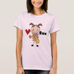 Vrouw Saxophone Player Tshirts en cadeaus