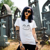 Vrouw Schattige Spooky Skeleton Face T-shirt