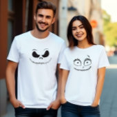 Vrouw Schattige Spooky Skeleton Face T-shirt