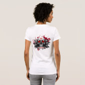 Vrouw schedel en Rozen ontwerp T-shirt (Achterkant volledig)