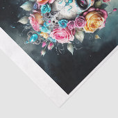 Vrouw schedel godin in bloemen - Lady Death Tissuepapier (Detail)