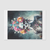 Vrouw schedel godin in bloemen - Lady Death Tissuepapier (Voorkant)