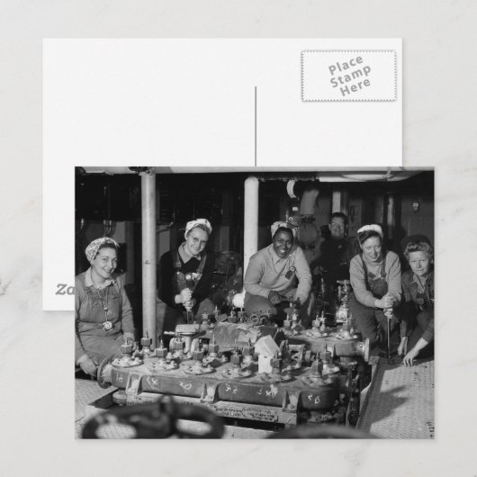 Vrouw Scheepswerksters Briefkaart (Voorkant / Achterkant)