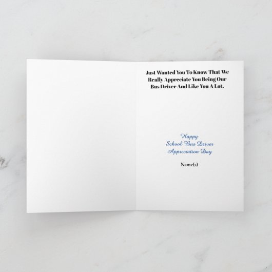 Vrouw schoolbuschauffeur Dank u kaart (Binnen)