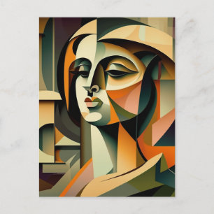 Vrouw schoonheid cubisme briefkaart