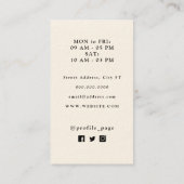 Vrouw schoonheidsgezicht vierkant visitekaartje (Achterkant)