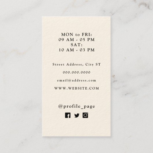 Vrouw schoonheidsgezicht vierkant visitekaartje (Achterkant)