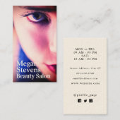 Vrouw schoonheidsgezicht vierkant visitekaartje (Voorkant / Achterkant)