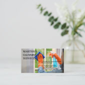 Vrouw Schoonmaak Huis Visitekaartje (Staand voorkant)