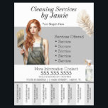 Vrouw Schoonmaak Service Business Tear Off Flyer<br><div class="desc">Moderne brochures voor reinigingsservice</div>
