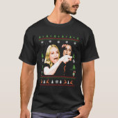 Vrouw schreeuwen bij Cat Meme Lelijke Kerstmis T-shirt (Voorkant)