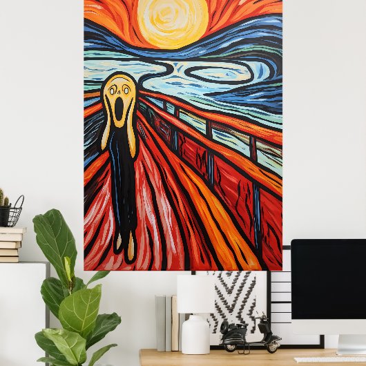 Vrouw schreeuwen poster (Thuiskantoor)