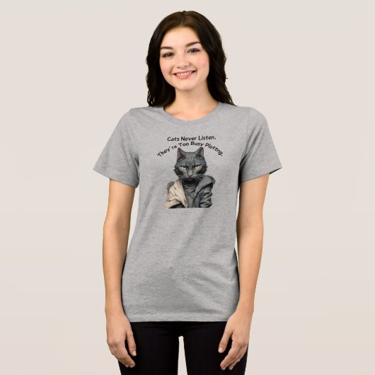 Vrouw Schrijvers Cat T shirt (Voorkant volledig)