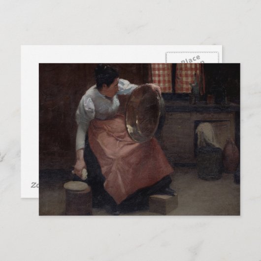 Vrouw Scouring Briefkaart (Voorkant / Achterkant)