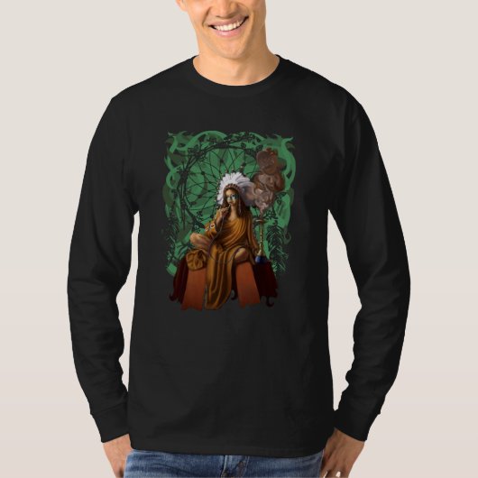 Vrouw Shaman met Headdress | Dream Catcher T-shirt (Voorkant)