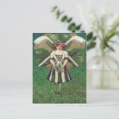 Vrouw Shamrock Clay Pipe Briefkaart (Staand voorkant)