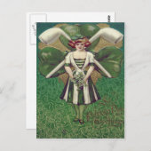 Vrouw Shamrock Clay Pipe Briefkaart (Voorkant / Achterkant)