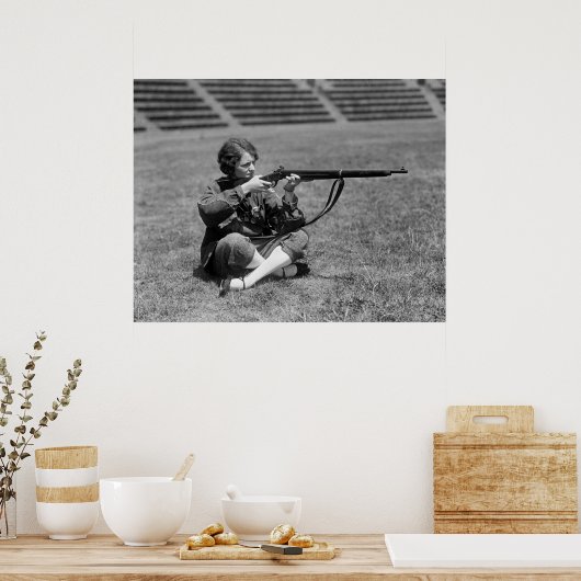 Vrouw Sharpschutter, jaren '20 Poster (Keuken)