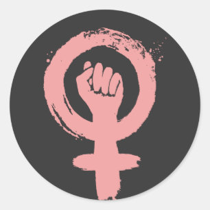 Vrouw Sign Feminist Fist Social Justice T-Shirt Ronde Sticker