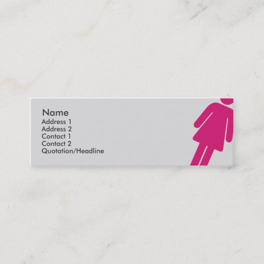 Vrouw Sign - Skinny Mini Visitekaartje (Voorkant)
