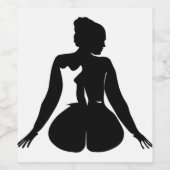 vrouw silhouet 97 wijn etiket (Enkel label)