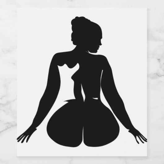 vrouw silhouet 97 wijn etiket (Enkel label)