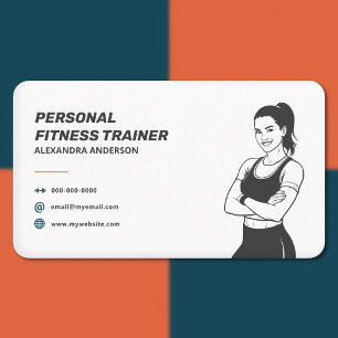 Vrouw Silhouet - Eenvoudige Fitness Trainer Visitekaartje