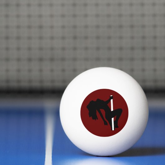 Vrouw Silhouet Entertainment Danser Rood Pingpongbal (Net)