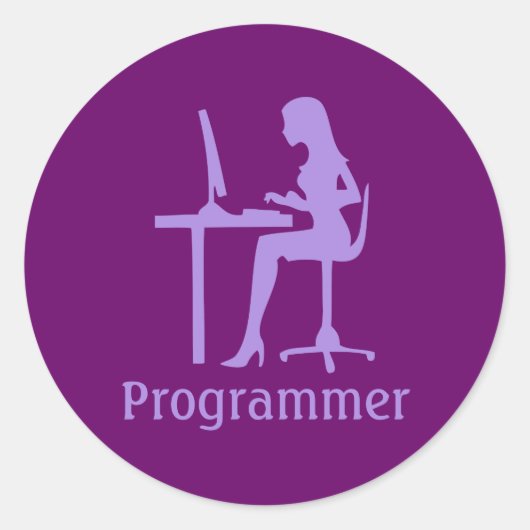 Vrouw Silhouet Programmeur Stickers (Voorkant)