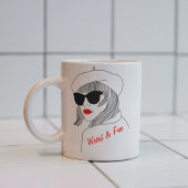 Vrouw Silhouet Rood & Zwart Lineair Feministisch C Koffiemok