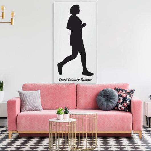 Vrouw Silhouette Canvas met landoverschrijdende ru (Insitu (Woonkamer))
