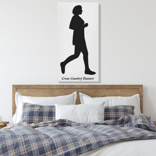 Vrouw Silhouette Canvas met landoverschrijdende ru (Insitu (Slaapkamer))