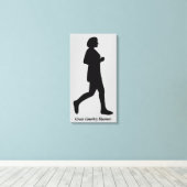 Vrouw Silhouette Canvas met landoverschrijdende ru (Insitu (Houten vloer))