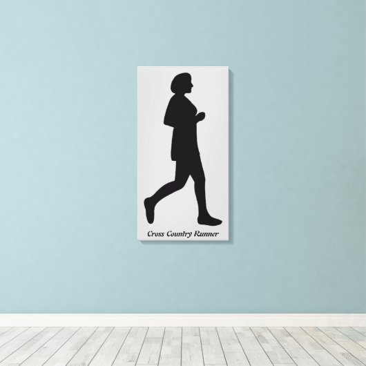 Vrouw Silhouette Canvas met landoverschrijdende ru (Insitu (Houten vloer))
