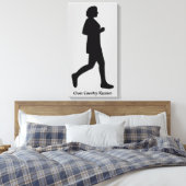Vrouw Silhouette Canvas met landoverschrijdende ru Afdruk (Insitu (Slaapkamer))