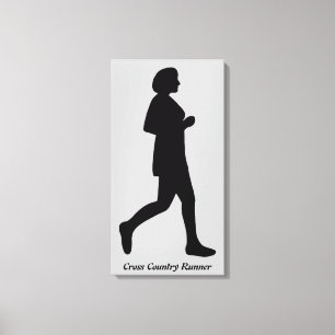 Vrouw Silhouette Canvas met landoverschrijdende ru Afdruk