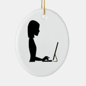 Vrouw Silhouette Keramisch Ornament (Rechts)