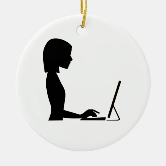 Vrouw Silhouette Keramisch Ornament (Voorkant)