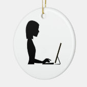 Vrouw Silhouette Keramisch Ornament (Links)