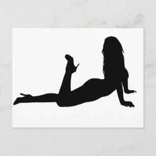 Vrouw_Silhouette_leg Briefkaart