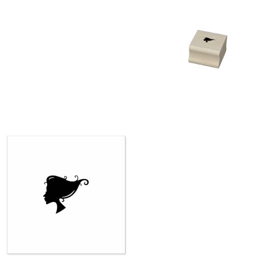 Vrouw Silhouette Loyalty Kaart Stamp (1.08 cm) Rubberstempel (Gestempeld)