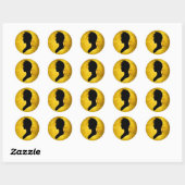 "Vrouw Silhouette op Goud" stickers (Vel)