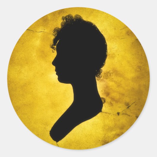 "Vrouw Silhouette op Goud" stickers (Voorkant)