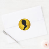 "Vrouw Silhouette op Goud" stickers (Envelop)