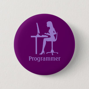 Vrouw Silhouette Programmer Button