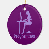  Vrouw Silhouette Programmer Keramisch Ornament (Links)